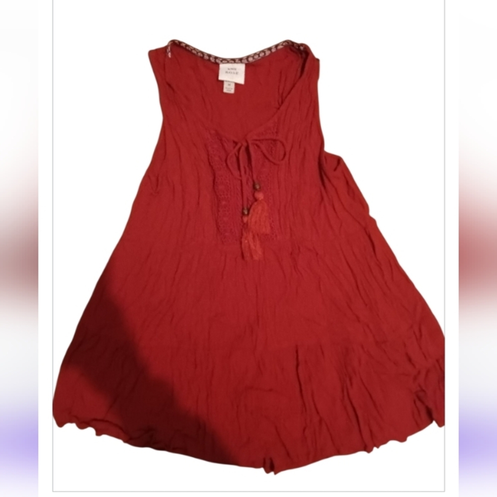 Knox Rose Red Sleeveless Baby Doll Flowy Tank Top